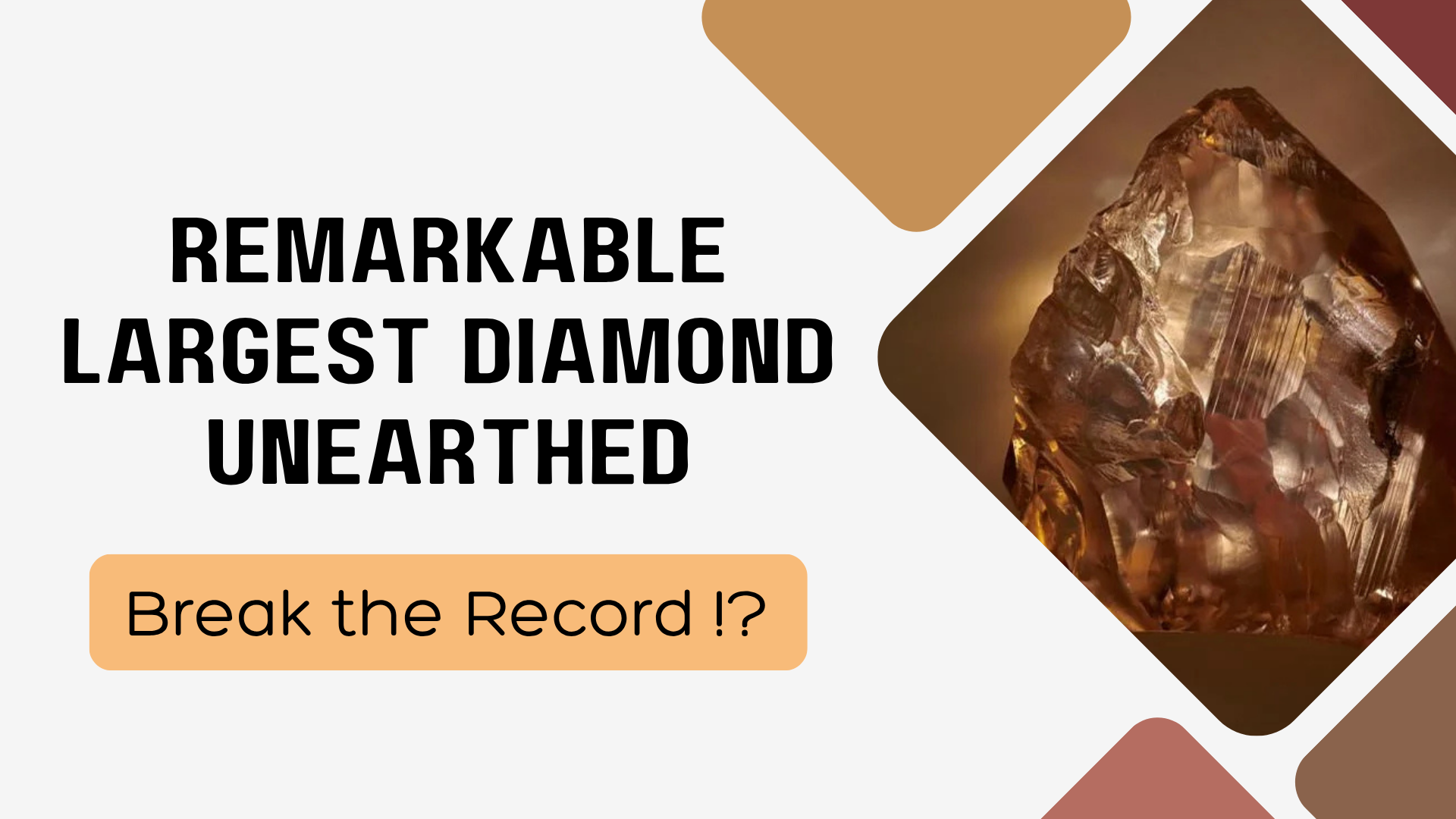 史上最大的鑽石!?Largest high-quality gem-grade rough diamond!?